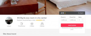 Johanns Inserat bei AirBNB