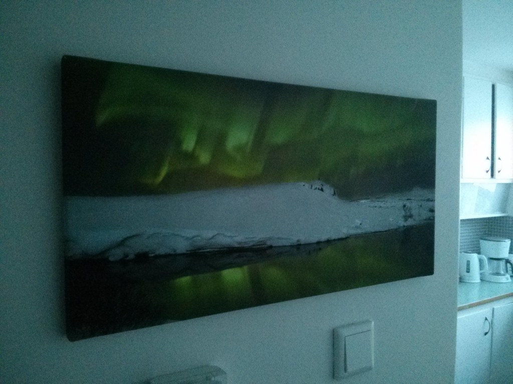 Ein Bild von Nordlichtern in meinem AirBNB Apartment