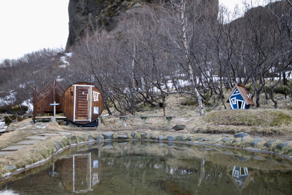 Sauna und Pool der Volcano Huts in Þórsmörk