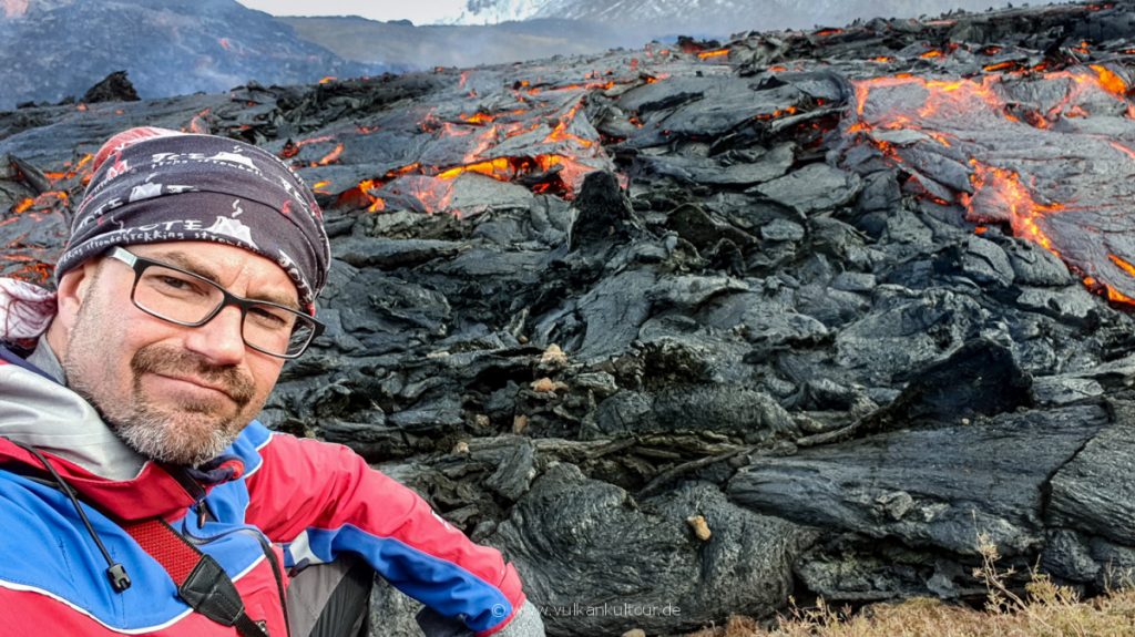Florian Becker beim Vulkanausbruch in Island 2021